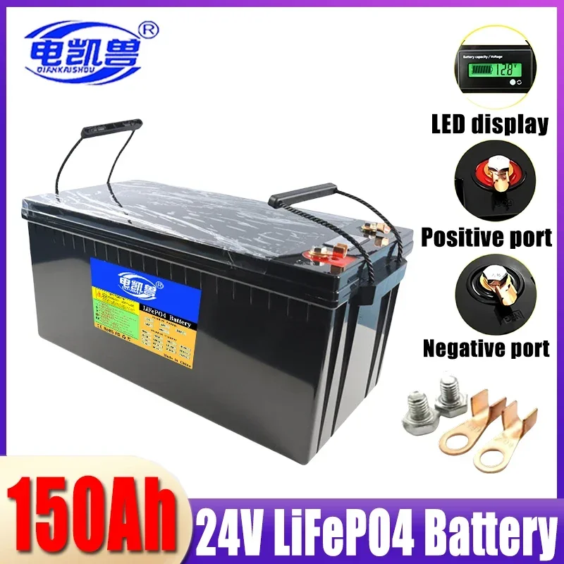 24V 150Ah 12V 300Ah 100Ah LiFePo4 Battery Built-in BMS Lithium Iron Phosphate Cells For Outdoor Camping Golf Cart Solar Storage