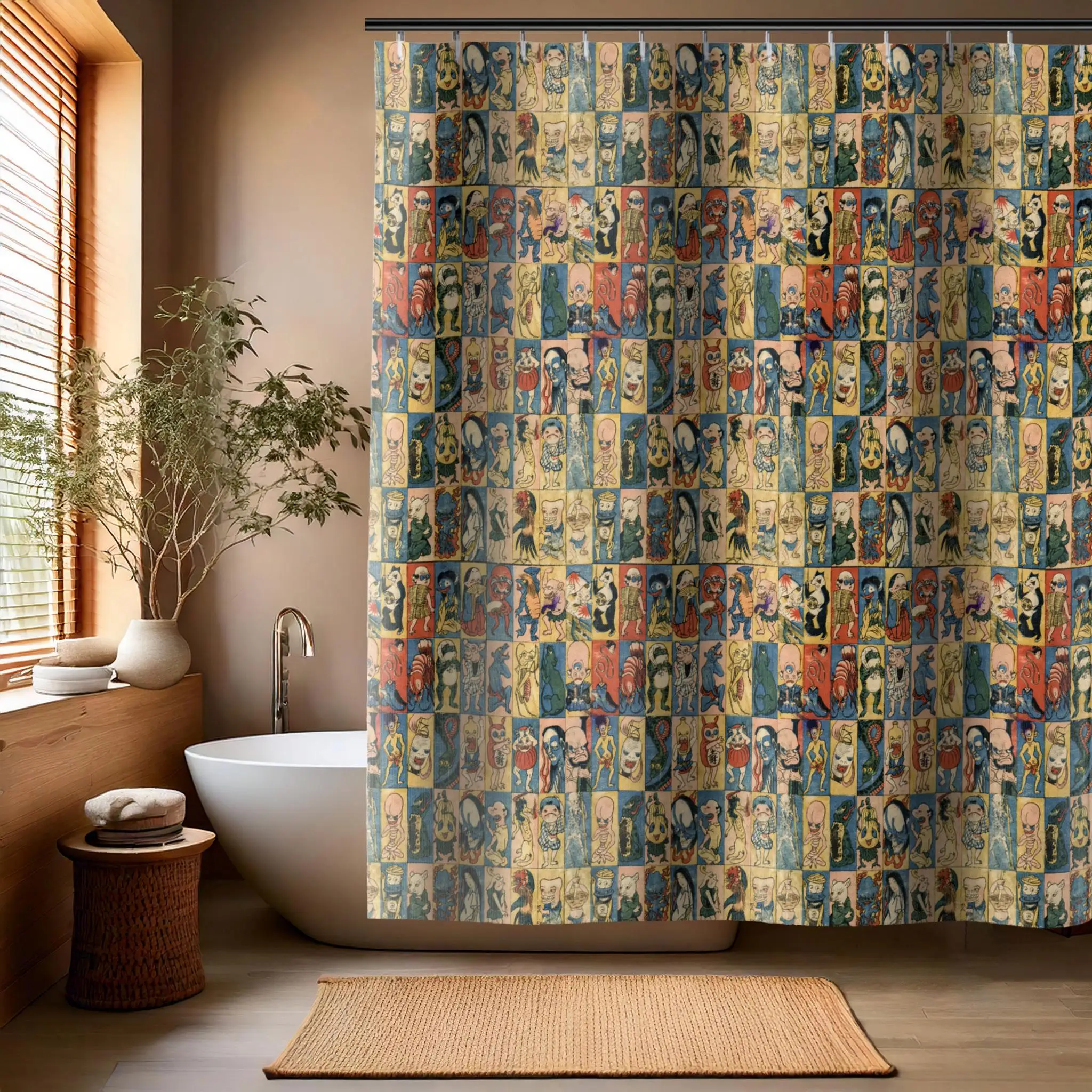Vintage Pop Art Comic Book Shower Curtain Bathroom Decor Waterproof Shower Curtain for Modern Home Bathroom