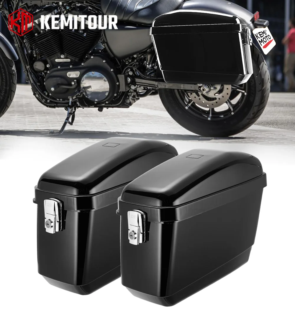 

Motorcycle Hard Saddlebags Travel Luggage Bags Hard Bags Compatible with Dyna V-Rod for Yamaha Vstar 650 for Honda VTX 1100 1300