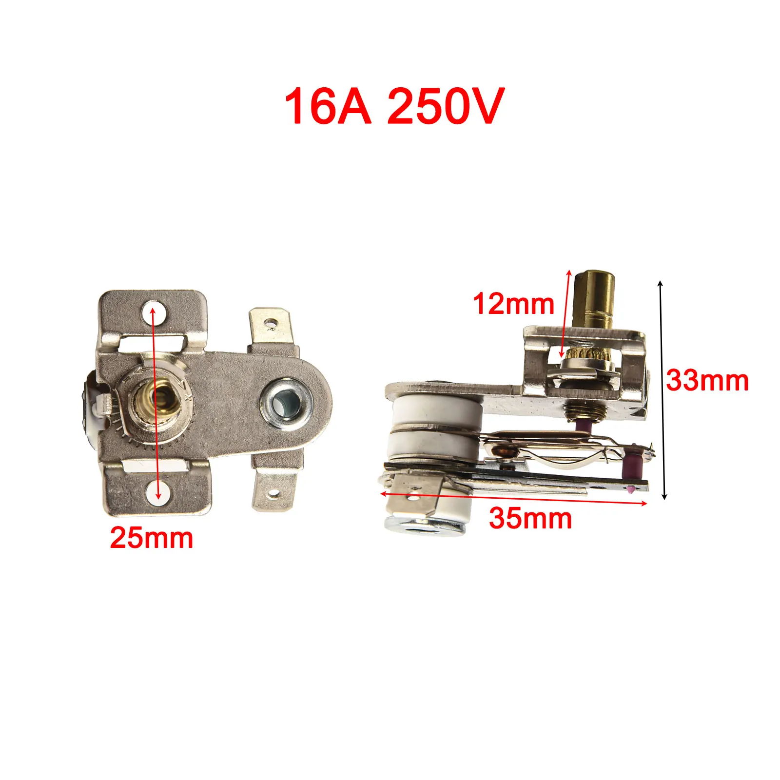 Interruptor del termostato del termostato 5x13mm 90 grados Celsius ajustable para calentadores eléctricos calefacción bimetálica KST-168