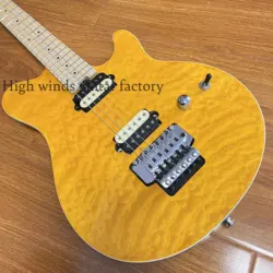 The electric guitar has a two-color pickup with a maple mahogany body and a maple neck