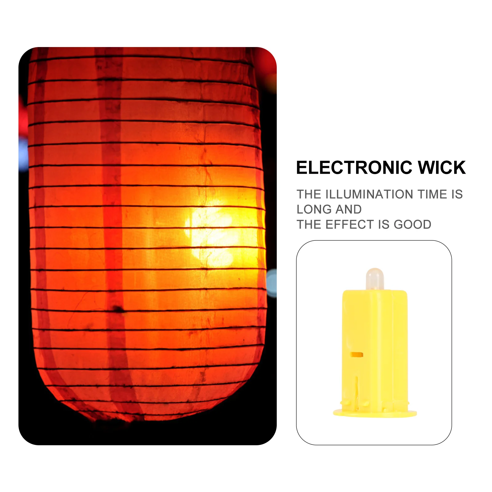 

10 pcs Led Paper Lantern Wicks Yellow Light 2-3 Hours Portable Mini Lamp For Wedding Halloween Christmas Party Festival