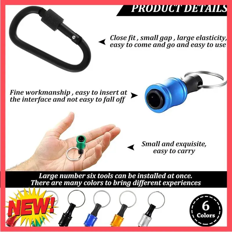 

B17C 18Pcs 1/4In Hex Shank Screwdriver Bit Holder,Extension Bar Keychain Drill Screw Adapter Drill,Portable Drill Bits Holder Du