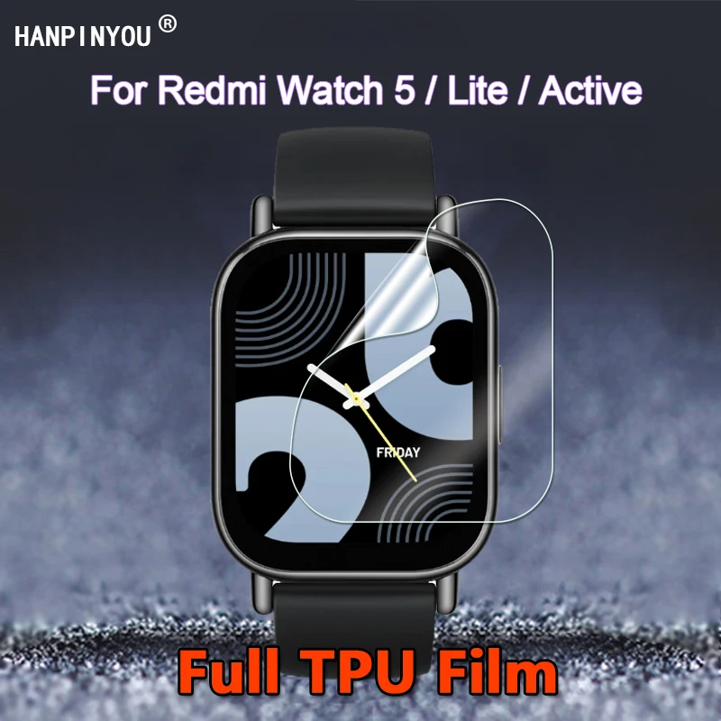 For Redmi Watch 5 Lite Active SmartWatch Ultra Clear Slim Glossy Repairable Soft TPU Hydrogel Film Screen Protector -Not Glass