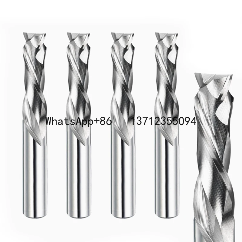 

10 шт. 3,175/4/5/6/8/10/12 мм вверх и вниз, 2 флейты, спиральная фреза, твердосплавная концевая фреза, компрессионная фреза с ЧПУ, деревообрабатывающий инструмент