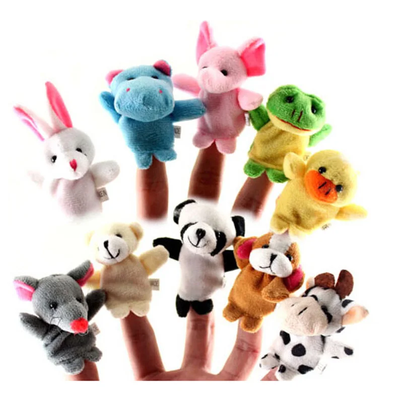 

Cute Animal Hand Puppet Family Finger Puppets Cloth Doll Baby Educational Toys Mini Fantoche Toy For Boys Girls