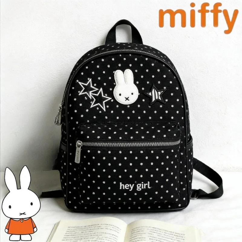 

Miffy Rabbit Cute Creative Cartoon Pattern Unisex New Simple Fashion Large Capacity Lightweight Portable Canvas Backpack Gift
