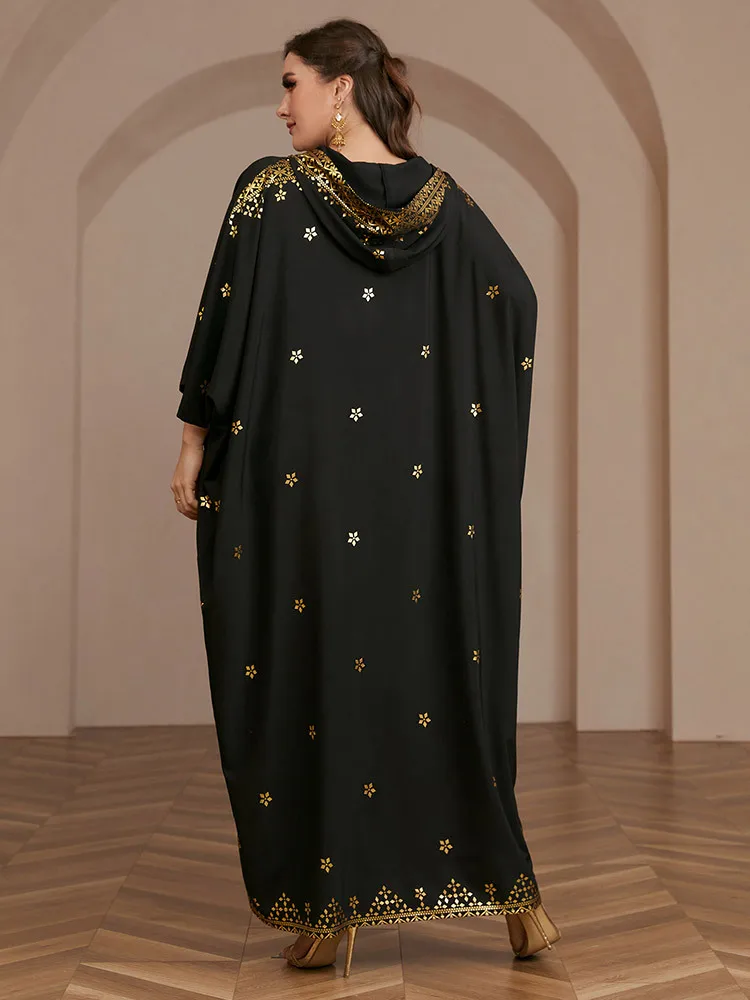 Kaftan Hooded Abaya for Women Muslim Loose Party Dress Caftan Mubarak Jalabiya Djellaba Marocain Turkey Dubai Robe Gowns Casual