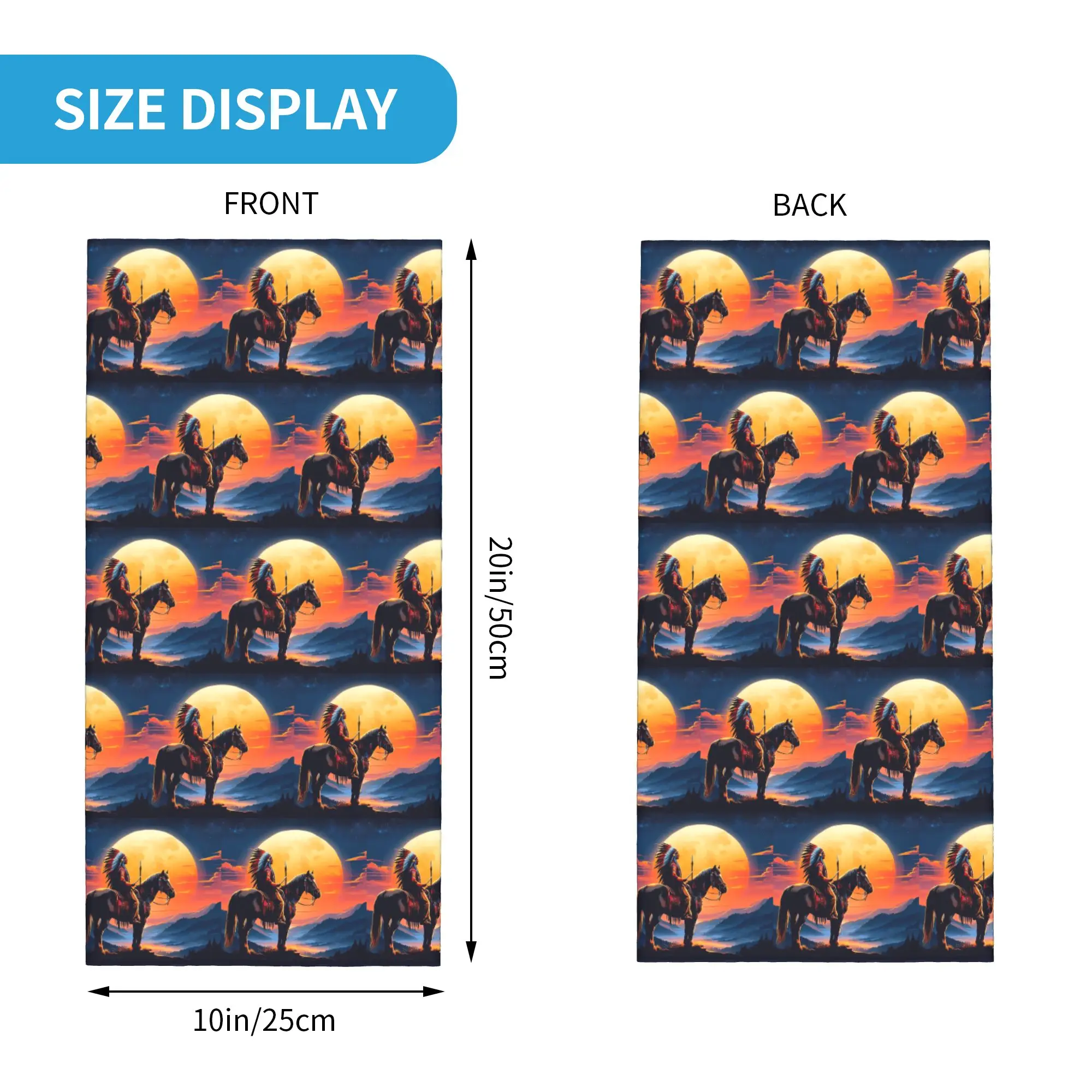 Sunset Ethnic Style Wolf Bandana Neck Cover Printed Wrap Scarf Headband Cycling Unisex Adult Washable