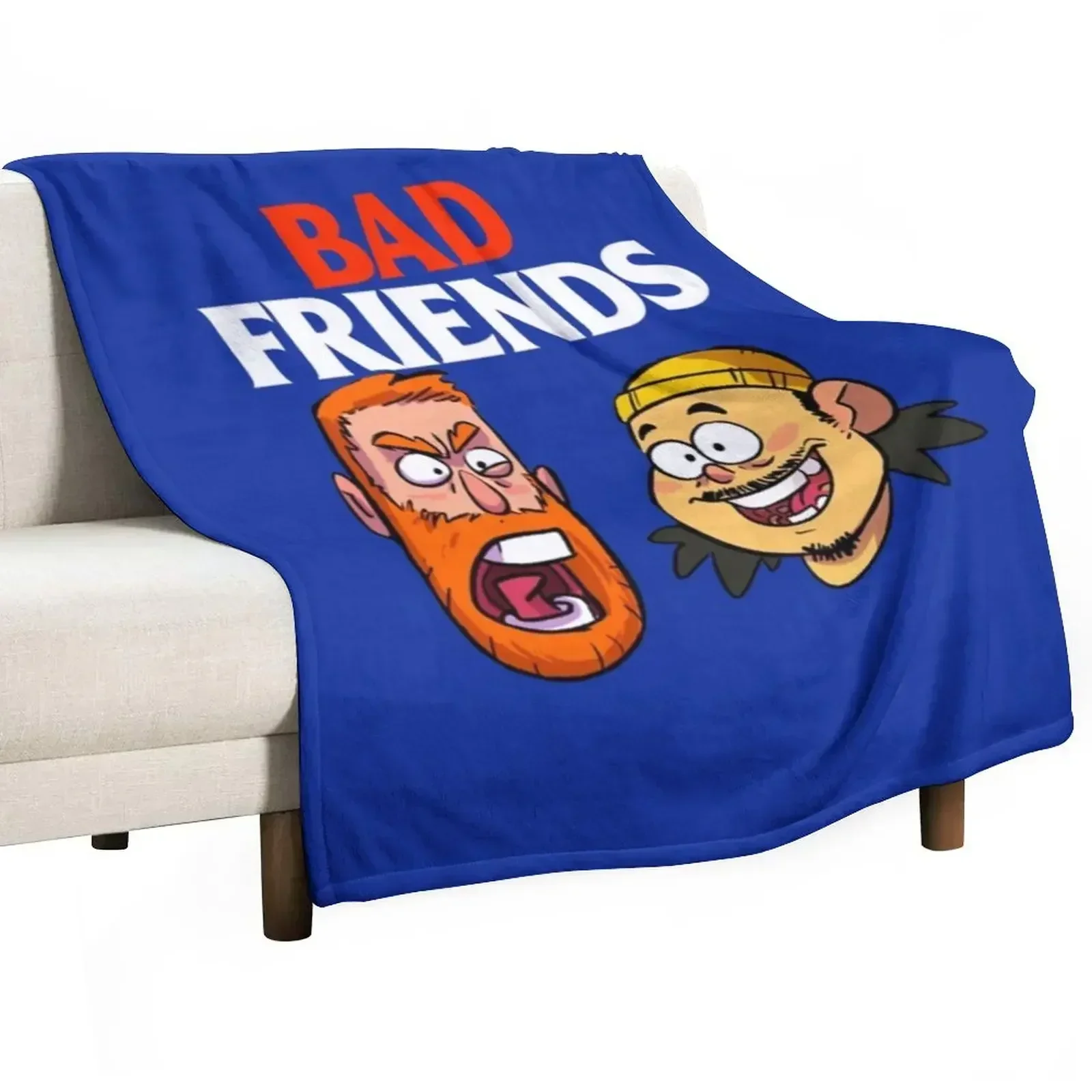 Bad Friends Podcast Merch T-ShirtBad Friends Podcast T-Shirt_by SneakerartShop_ Throw Blanket Large Thins Blankets