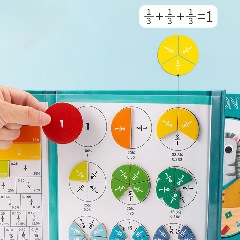 Magnetisch breuk leerspeelgoed voor kinderen Logica Grafisch wiskundespeelgoed voor peuterkinderen