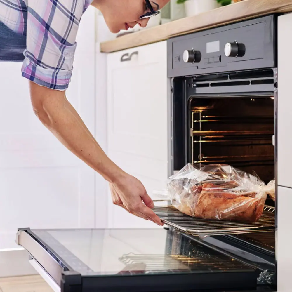 Forro de fogão lento de mistura de nylon, resistente ao calor com gravata, saco de cozimento de peru, grande capacidade, sem bpa, forno, saco de frango, cozinha com 10 peças