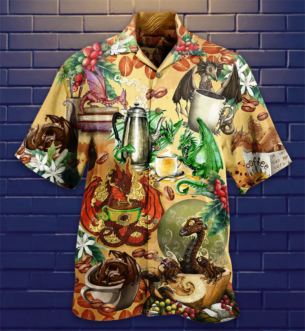 Hawaii Men's Shirt Beer Gorilla Funny Short Sleeve Cuban Shirt 3D Summer Holiday Club Button Tops for Men And Women