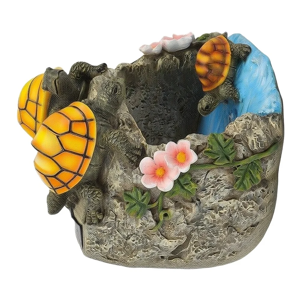 turtle-shaped resin for solar light for outdoor garden yard decor with drainage function 17.2 14.5 16.5 cm waterproof