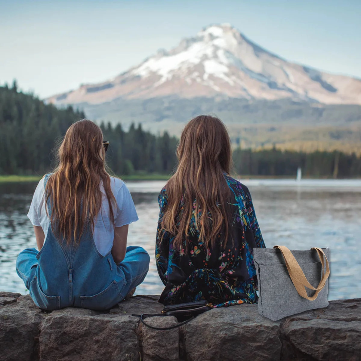 

1Pcs Waterproof Makeup Bag Large Capacity Oxford Fabric Tote Organizer for Groceries Cosmetics Travel Essentials Dark Grey