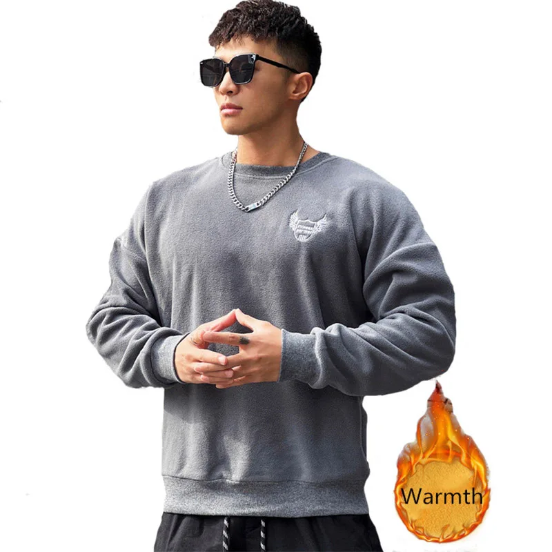 

New Men hoodie Bodybuilding Sweat shirt high quality warmth brand Hoodie Sports Clothing autumn Winter pullover Gyms Hoodie Men