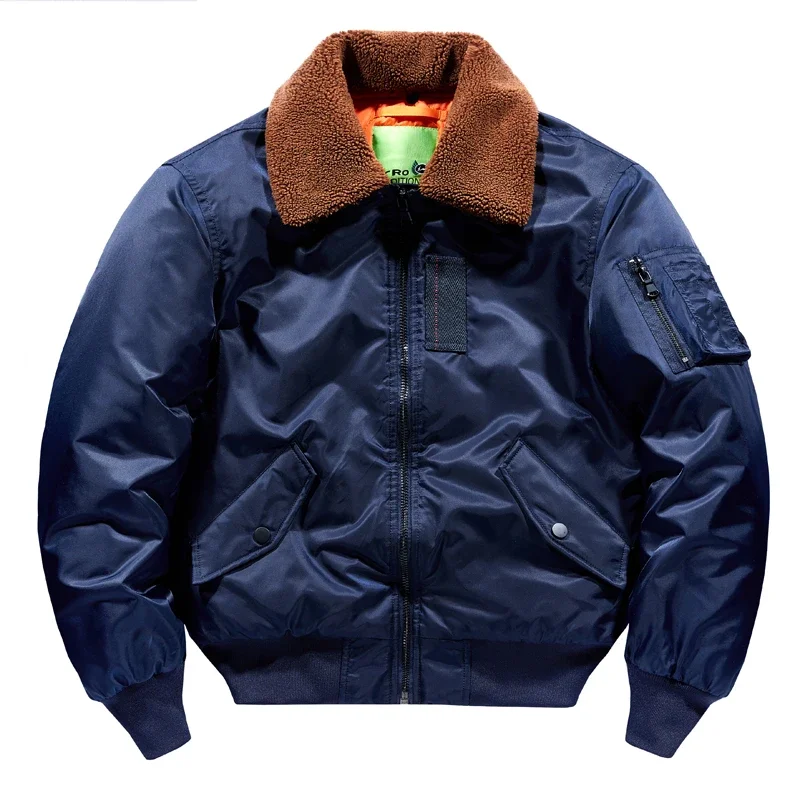 

Winter Men Army Green Parka Pilot Jackets Padded Thicken Fleece Windbreaker Coats Military Cargo Jacket Windproof Outerwear Coat