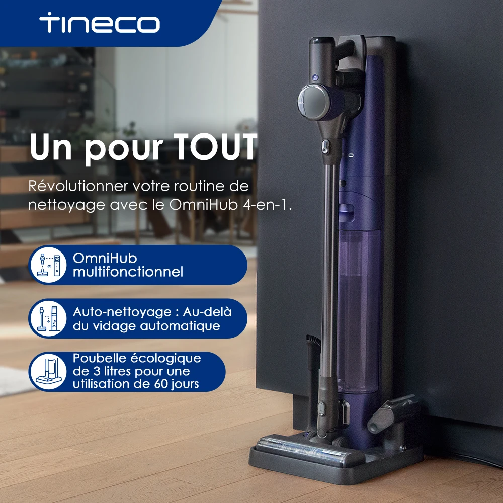 Tineco Pure One Station Pet Aspirateur Balai sans Fil avec Auto-Nettoyage, Brosse ZeroTangle pour