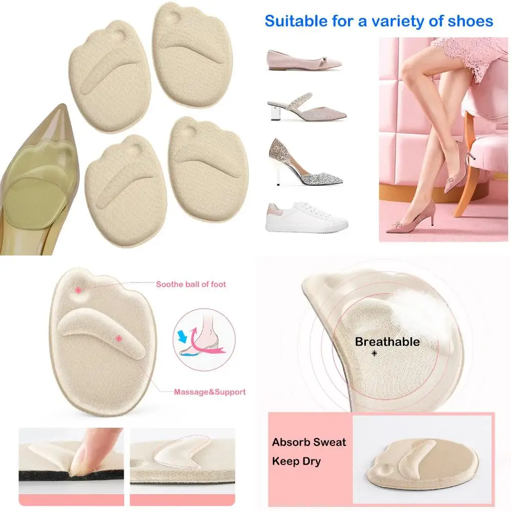 Comfortable Soft Metatarsal Pads for Women - Half Insoles for Shoes, Cushioned Foot Inserts for Sneakers, Premium Foot Cushions