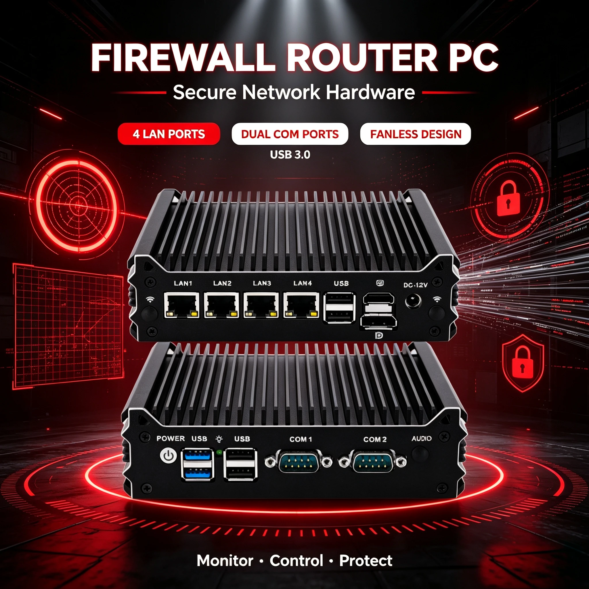 Compact VPN N100 N150 N305 Firewall Hardware for Factory Workshop Campus Lab Remote Office Support Open Source Network System
