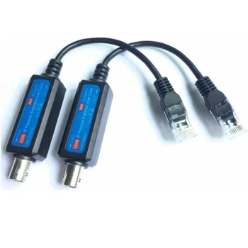 1 Pairs IP kamera Ethernet IP güvenlik kamera NVR aksesuarları için bükülmüş pasif genişletici verici koaksiyel kablolar