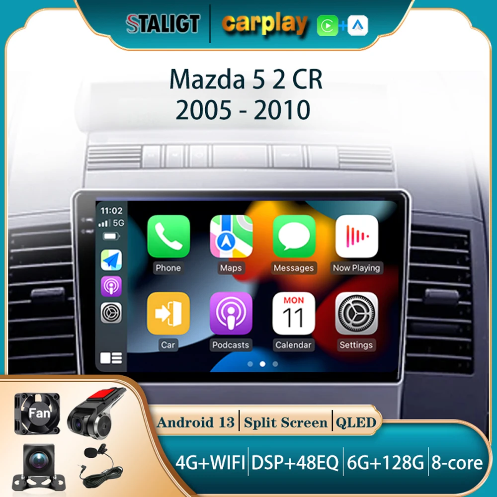 

2 Din Android Carplay Android Auto Wireless Car Radio 8Core FM AM For MAZDA 5 2005 2006 2007 2008 2009 2010 Multimedia Autoradio