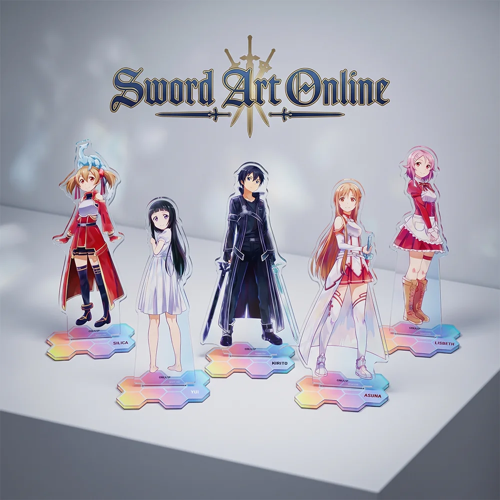 Sword Art Online SAO Kirito Asuna 15CM Double Sided Acrylic Stand Keychain 2026 New Anime Stand Tabletop Decor Collection Gift
