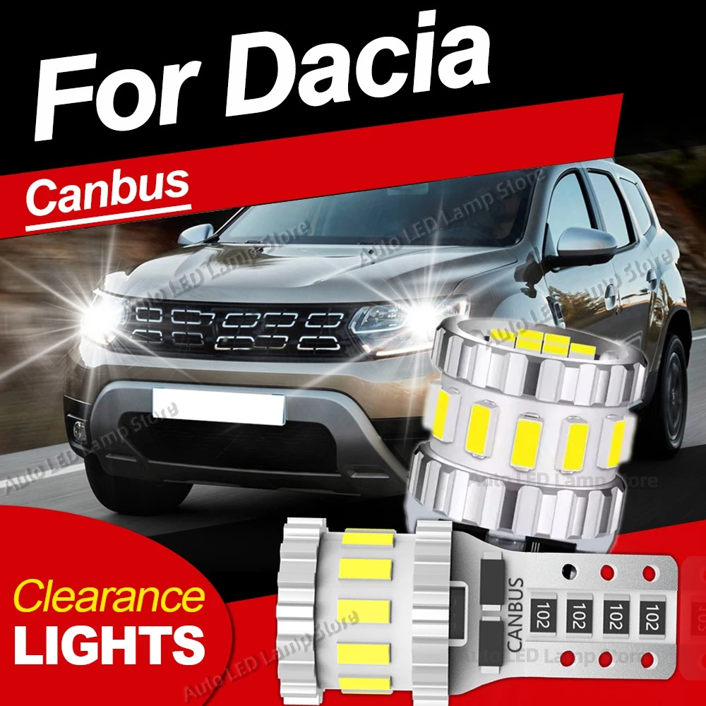2Pcs Canbus T10 W5W 194 501 Led No Error Clearance Lights Bulb For Dacia Duster Jogger Sandero Lodgy Dokker Logan Spring I II MK