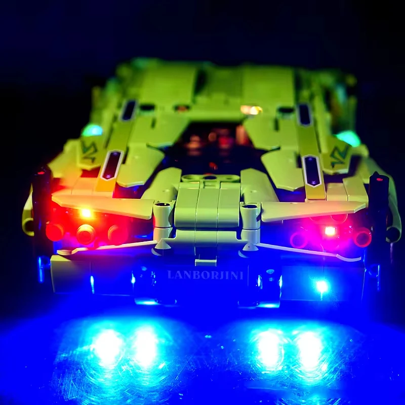 LEGO T2007 테크니컬 럭셔리카 로고 빌딩 블록 세트, RC DIY LED 라이트 키트, 블록 모델 없음