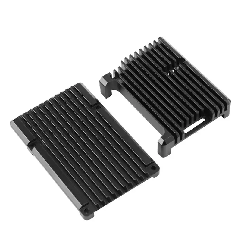 AA08-10X For Raspberry Pi 4 Model B Aluminum Case, Passive Cooling Aluminum Alloy Protective Shell Metal Enclosure