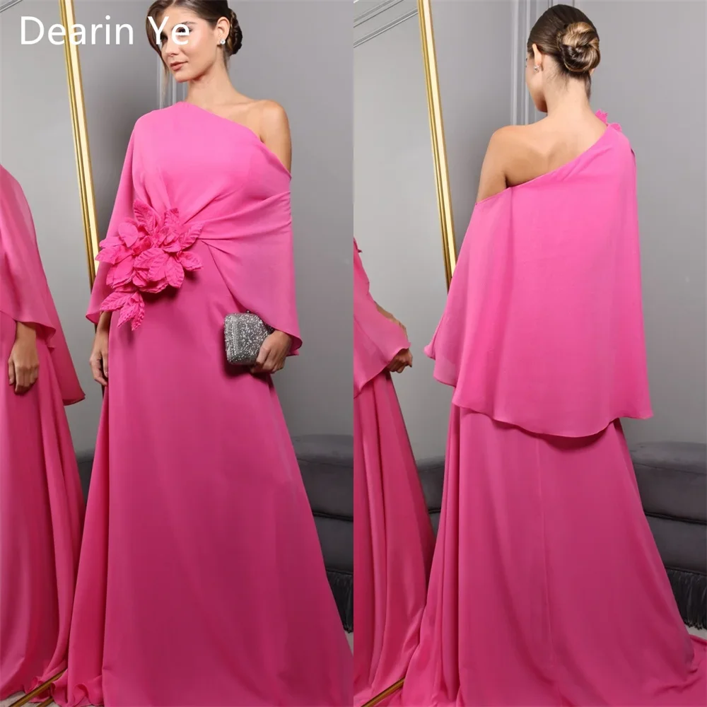 

Customized Saudi Arabia Evening Dress Dearin One-shoulder A-line Floor Length Skirts Vertically Bespoke Occasion Dresses Prom Fo