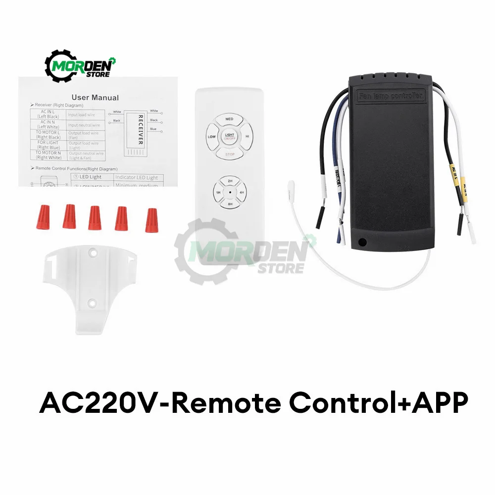 Universal Ceiling Fan Lamp Remote Control  SwKit AC 110-240V Timing Control Switch Wind Speed Transmitter Receiver Power Supply