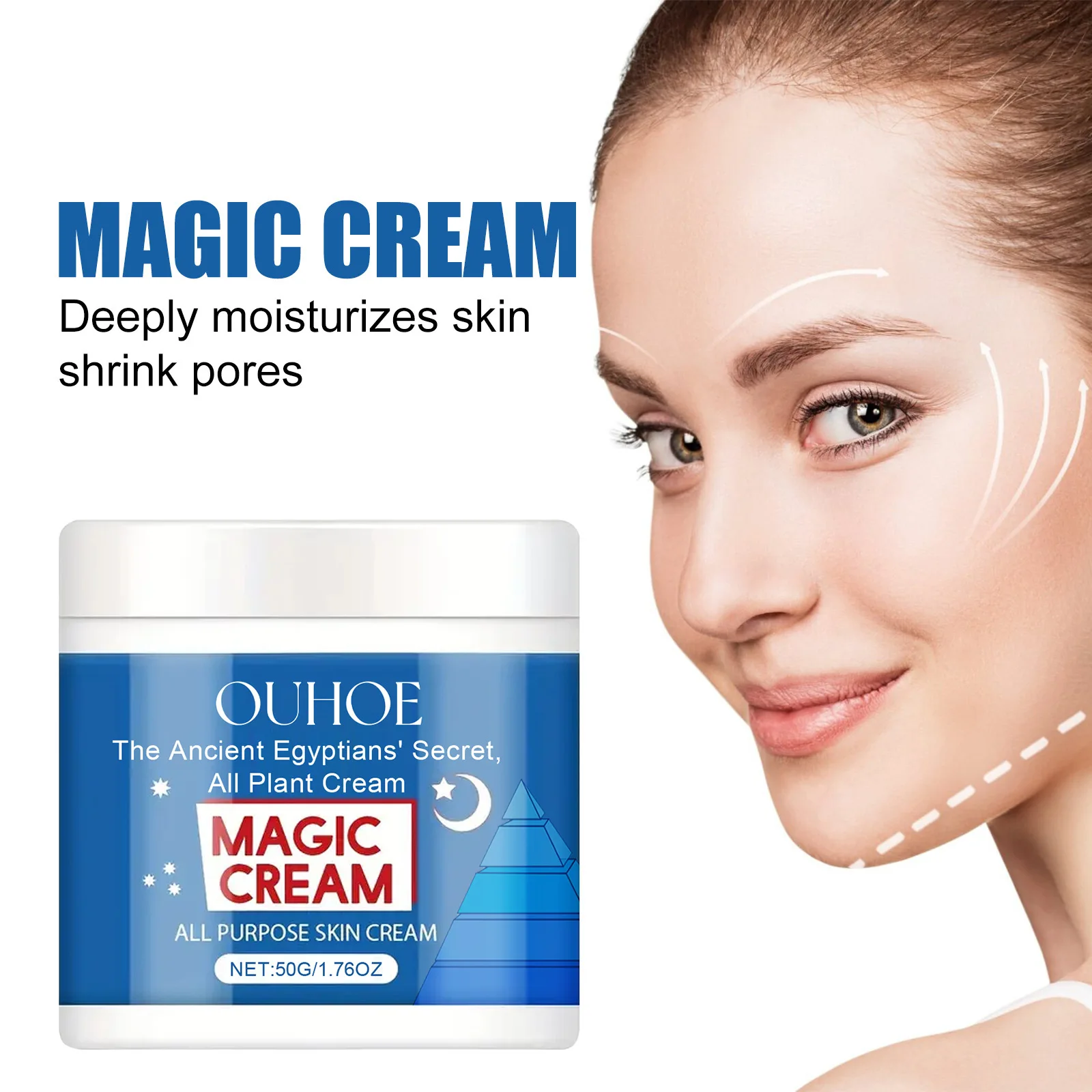 Magic Instant Wrinkle Remover Face Cream Anti-Aging Fade Fine Lines Lifting Firming Whitening Moisturizing Repair Skin Care 50G