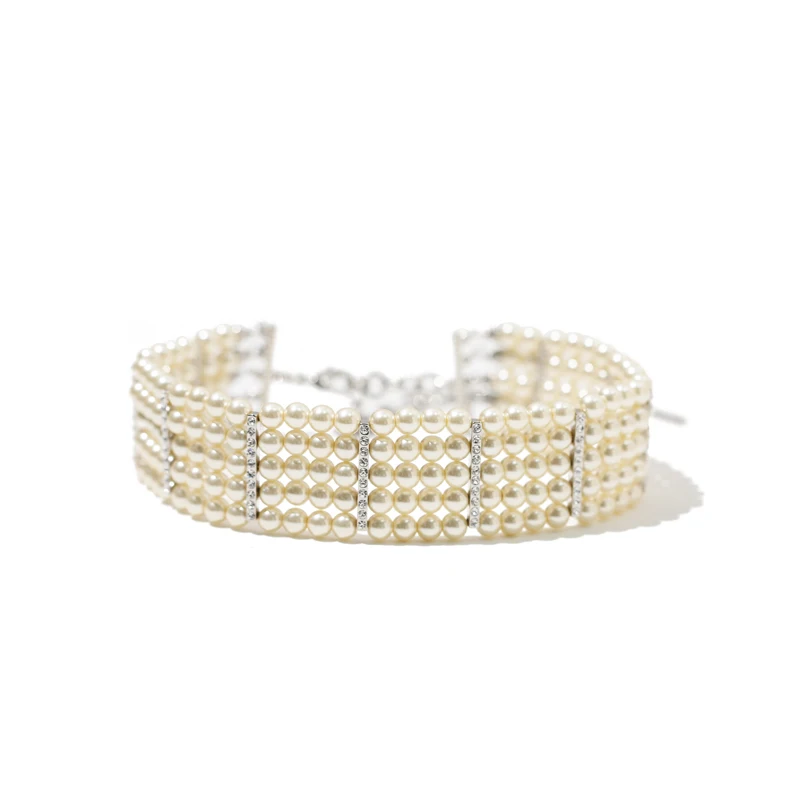 

Artificial pearl retro court temperament crystal jewelry exaggerated necklace