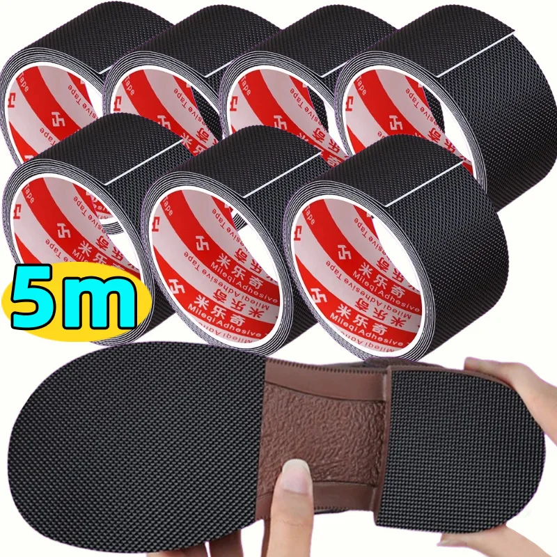 5M Black Self Adhesive Shoe Sole Anti Slip Sticker for Women Men Shoe Protector Cuttable High Heel Rubber Pads Anti Damage Patch