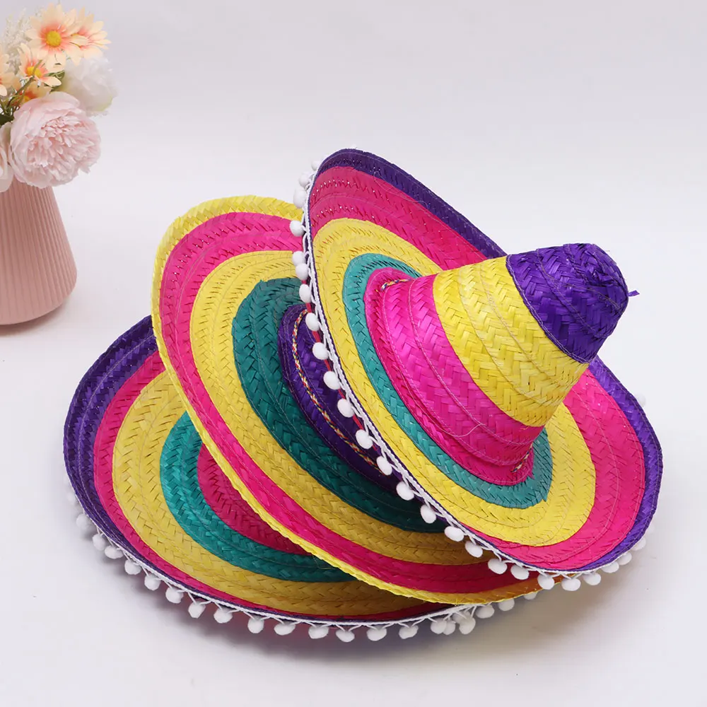 Summer Decor Outdoor Colorful Wide Brim Mexican Party Hat So