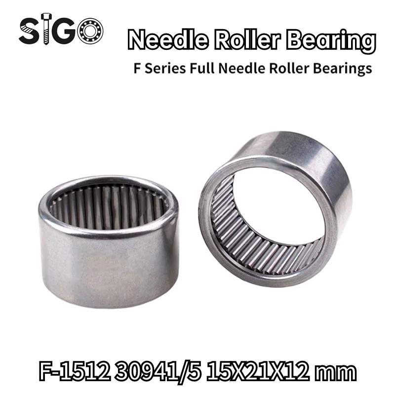 2PCS F-152012 15*20*12mm F-series Full Needle Roller Bearing Without Inner Ring  Fully Loaded Needle Roller Bearings
