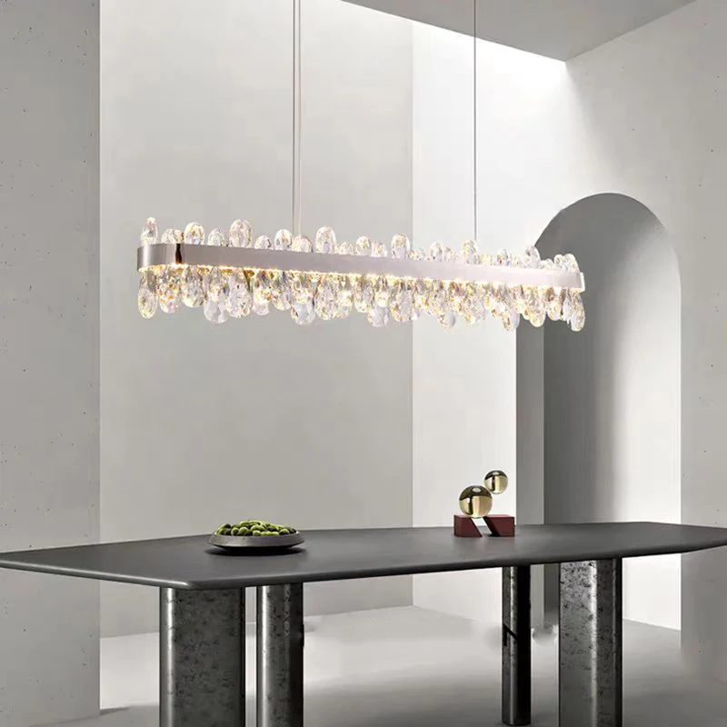 

Modern Home Decor Long Strip Chandelier for Kitchen Island Dining Room Dining Table Pendant Lamp Indoor Lighting Hanging Fixture