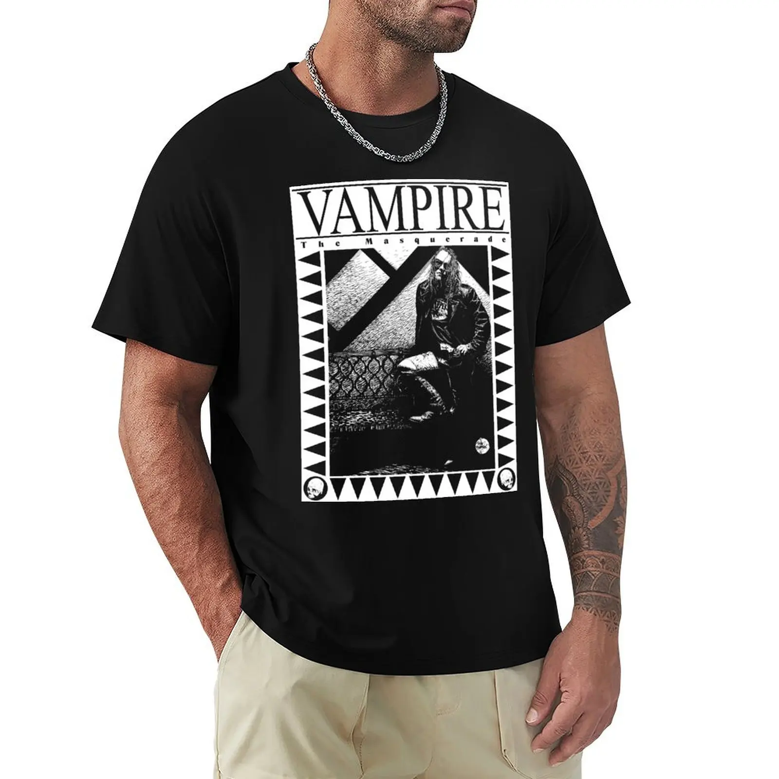 Retro: Vampiro: The Masquerade Leg Up Camiseta de algodón para hombre, camisetas para niños con estampado animal, trajes en blanco para hombres