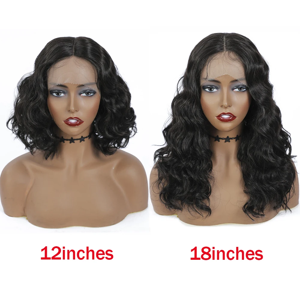 X-TRESS Wig Renda Depan Sintetis untuk WANITA HITAM Bagian Tengah Gelombang Longgar Wig Rambut Bergelombang Coklat Alami Lembut Renda Swiss Transparan