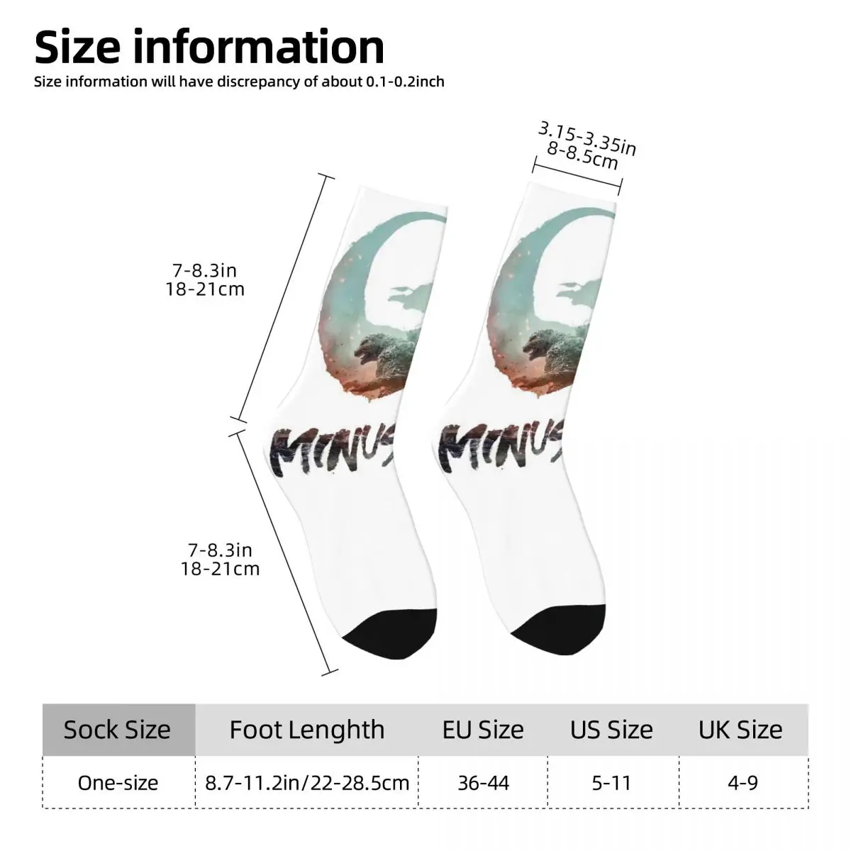 Godzillaed meno One Film accessori Crew Socks Cozy King of Monsters Graphic Middle Tube Sock Soft for Mens Present