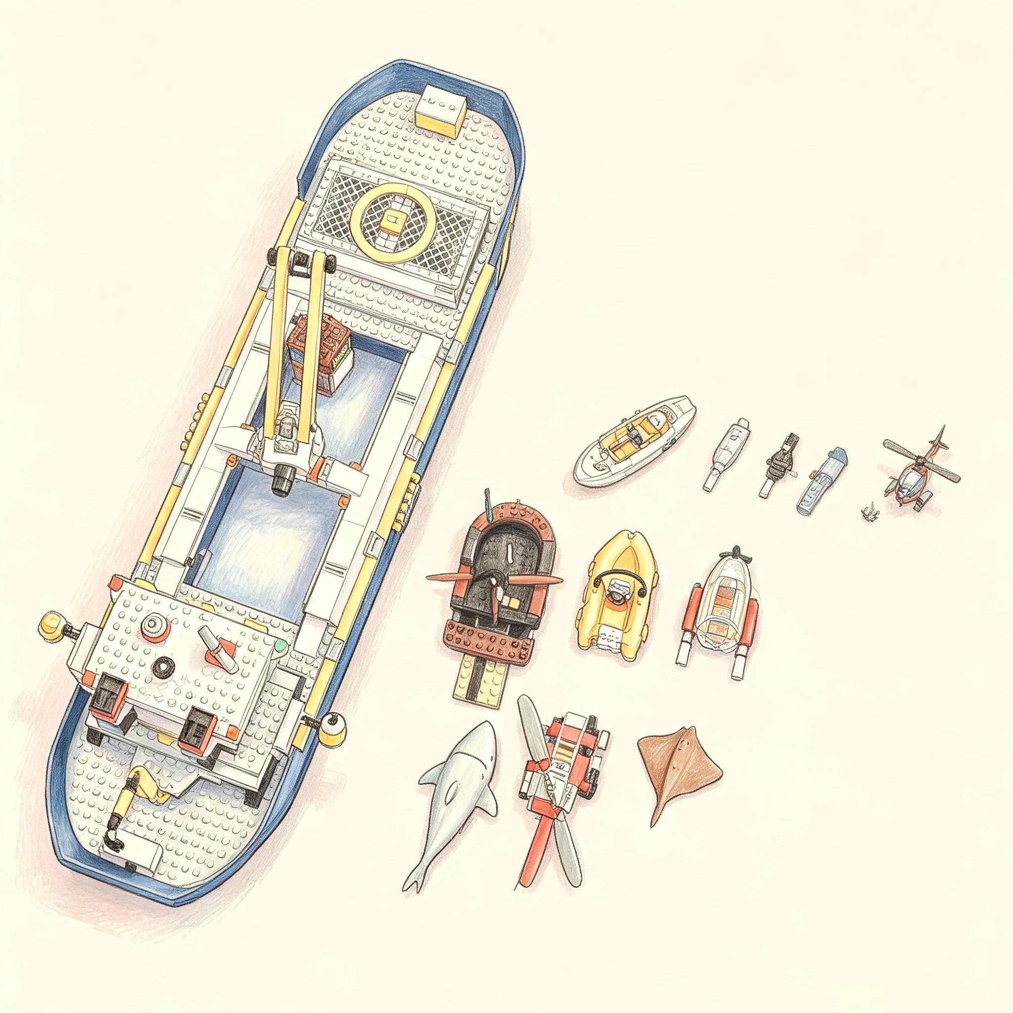 Popular City Series 745PCS Water Play Ship Model – Large Assembled Decoration Piece – Perfect for holiday gifts.