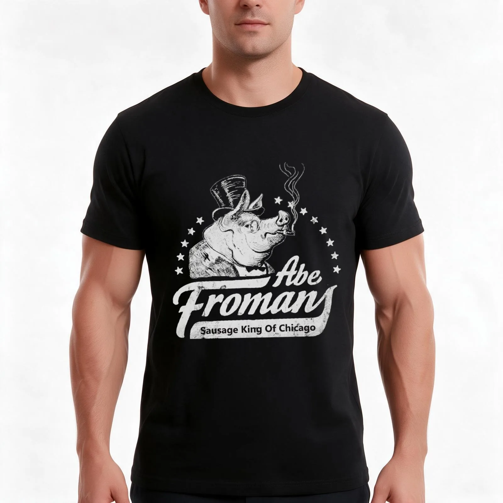 Abe Froman T-Shirt, Summer Casual Cotton Tee, Oversized Streetwear Tops, Vintage Graphic Print, Loose Fit Short Sleeve