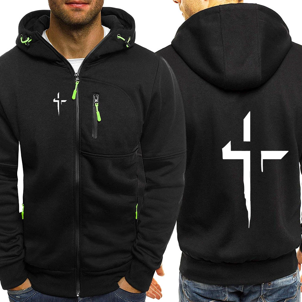 

Мужская толстовка на молнии с креативным принтом, три цвета, весна-осень 2025, для повседневной носки и активного отдыха