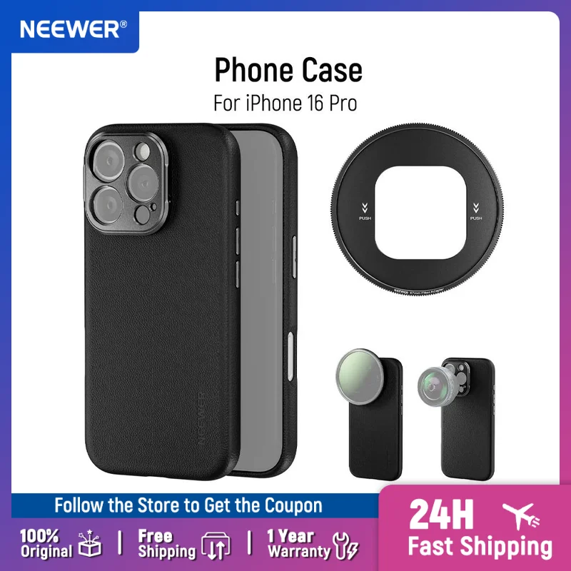 Neewer Phone Case for 16 Pro/ProMax TPU/PC Protective Heavy Duty Case with 17mm Lens Mounts, 67mm Filter Adapter