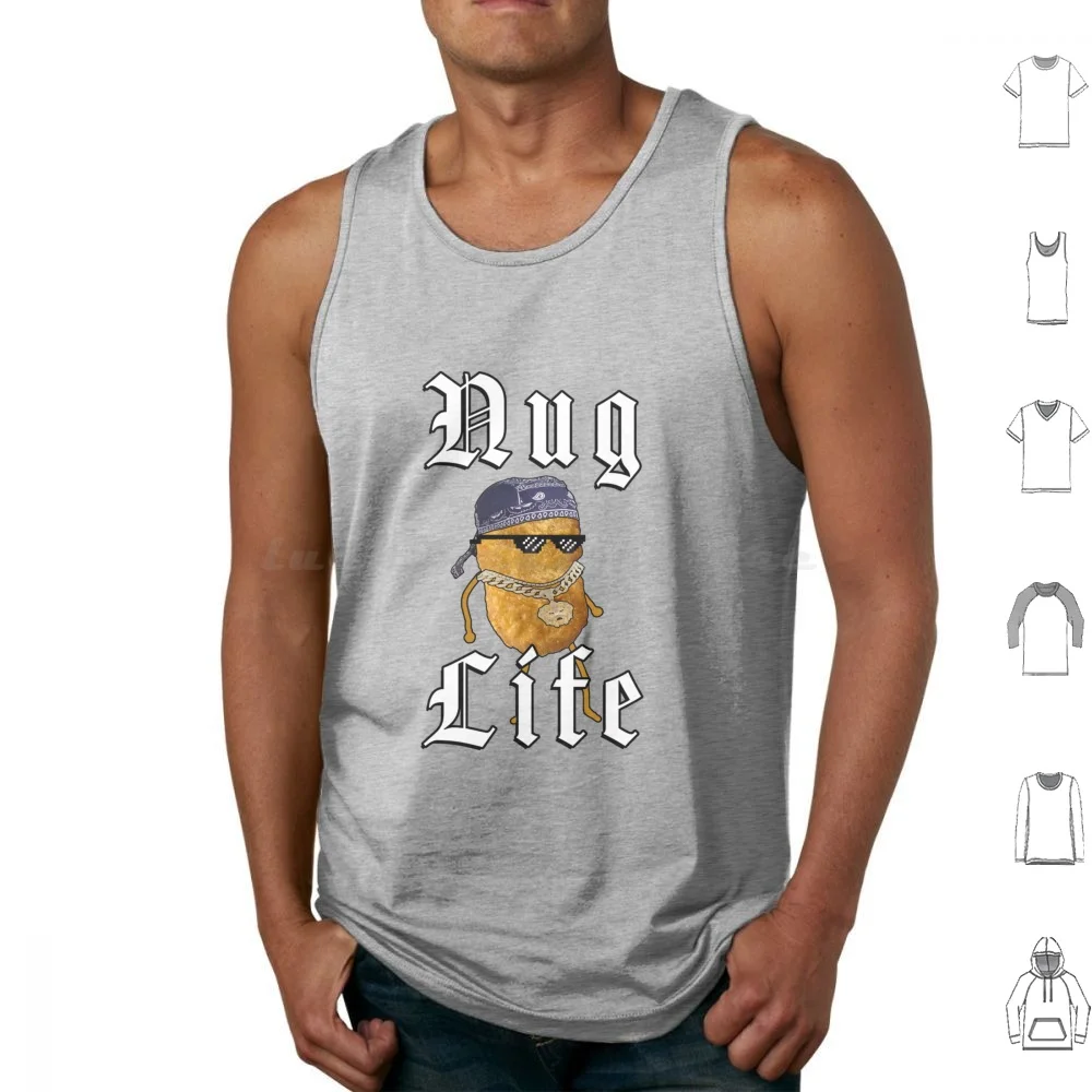 Nug Life Gangster Chicken Nugget Sticker Tank Tops Print Cotton Nug Life Gangster Chicken Nugget