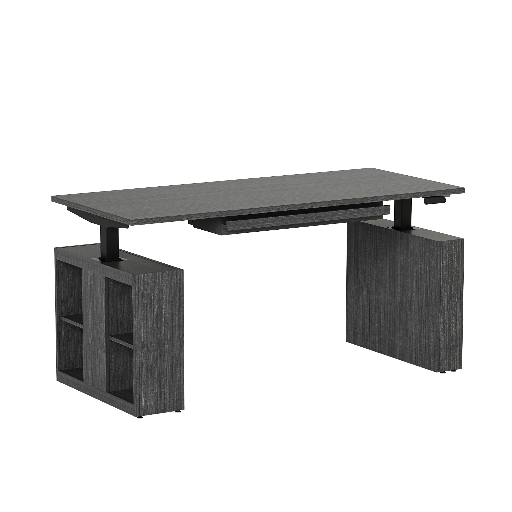 Adjustable Electric Lifting Computer Desk Home Walnut Study Table Light Luxury Modern Office Desk with Socket Function