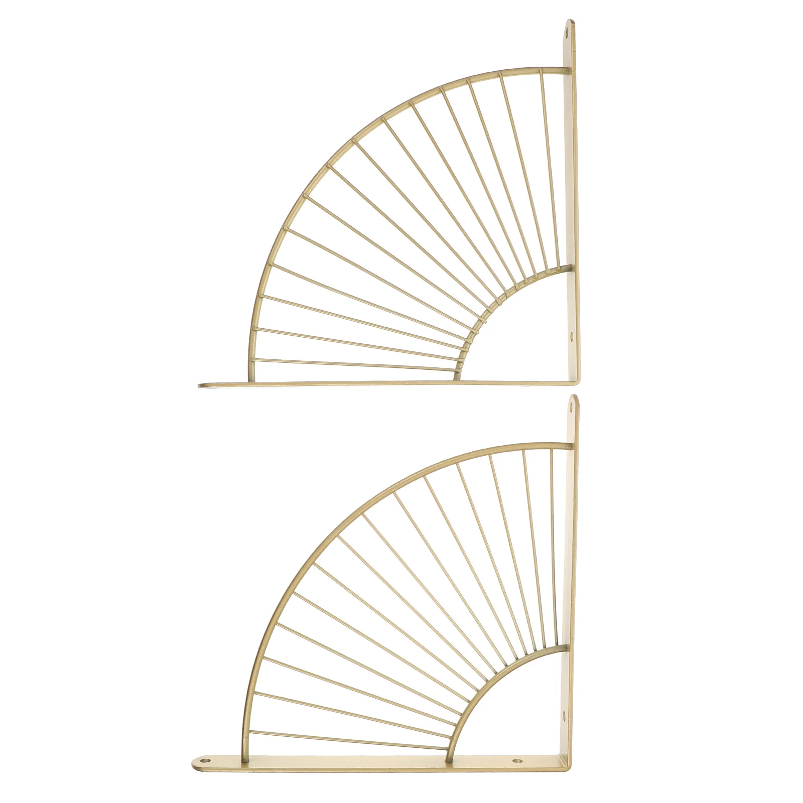2pcs Iron L Shape Shelf Support Brackets Wall-Mounted Fan Shaped Fixing Bracket For Bathroom Kitchen Bedroom Space Saving
