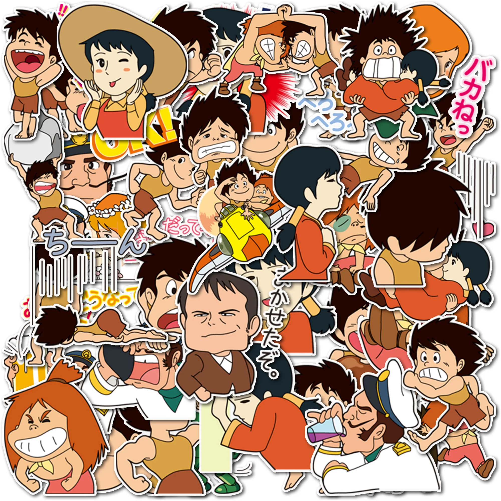 40 pezzi di Future Boy Conan Anime Merchandise Adesivi Materiali fai da te per scatole di cancelleria per bambini Conti manuali e custodie per telefoni