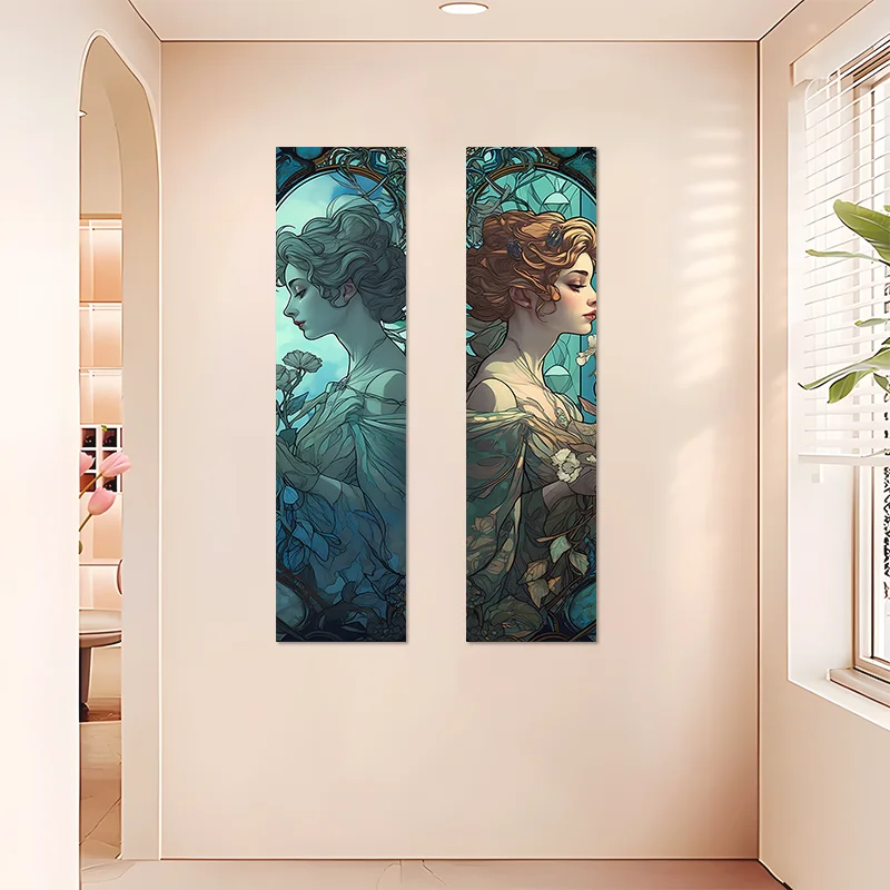 

Vintage Women Tapestry Flowers Wall Hanging Tapestry for Living Room Bedroom Dorm Party Decor Washable Stitched Edge Tapestry